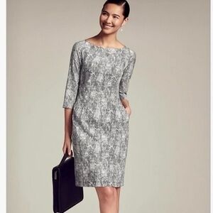 MM LaFleur Etsuko Sheath Dress Crackle Print Office Career sz L